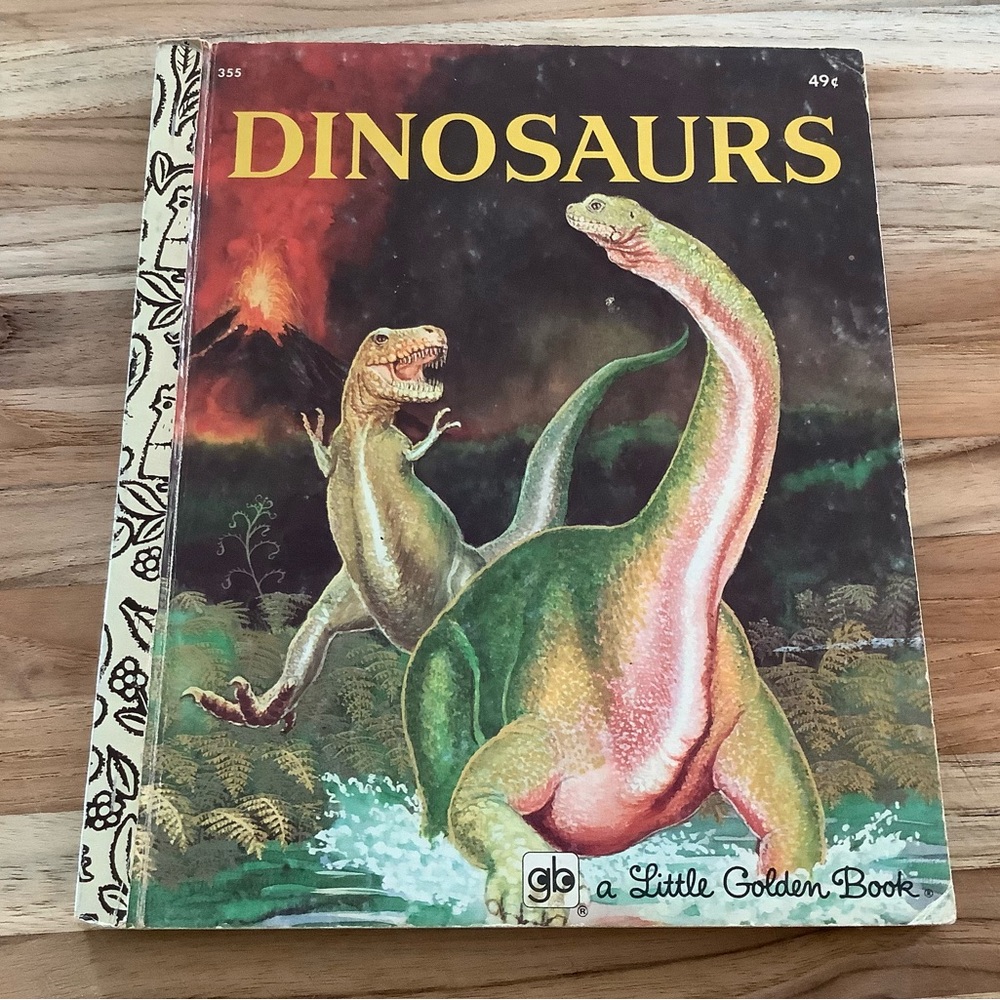 Vintage Little Golden Book “Dinosaurs” Childrens Book Walt Disney